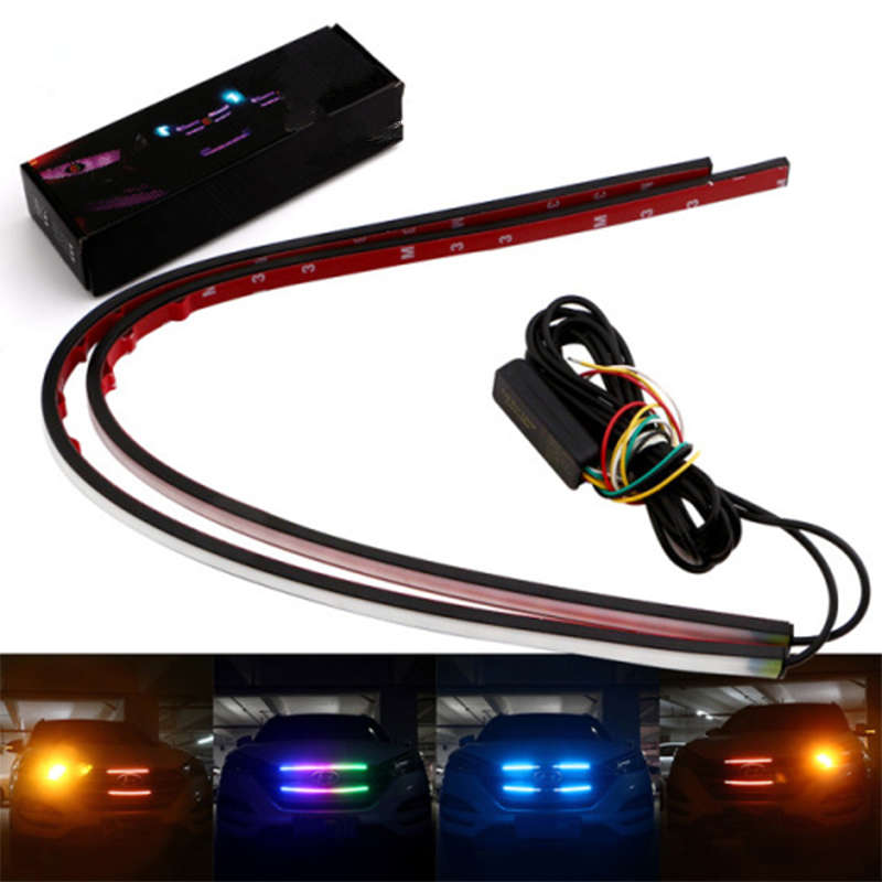 Beautiful And Beautiful 7-Color Rgb Car Led Light Strip Ranger Neon Mesh Light For Under Hood Grille