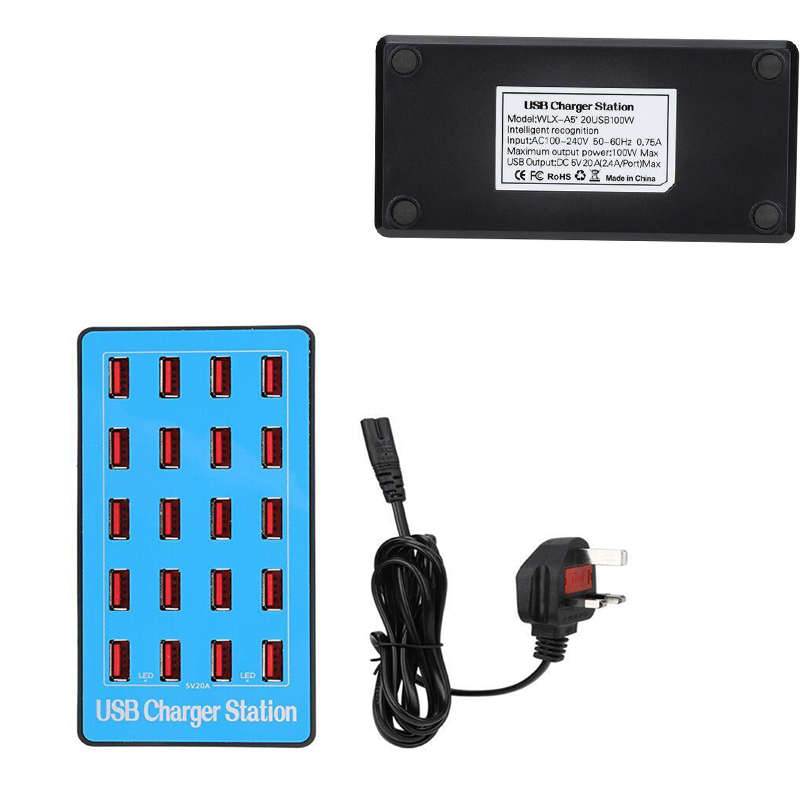 Convenient, Practical And Multifunctional 20-Port Usb Smart Distribution Charger Desktop Fast Chargi