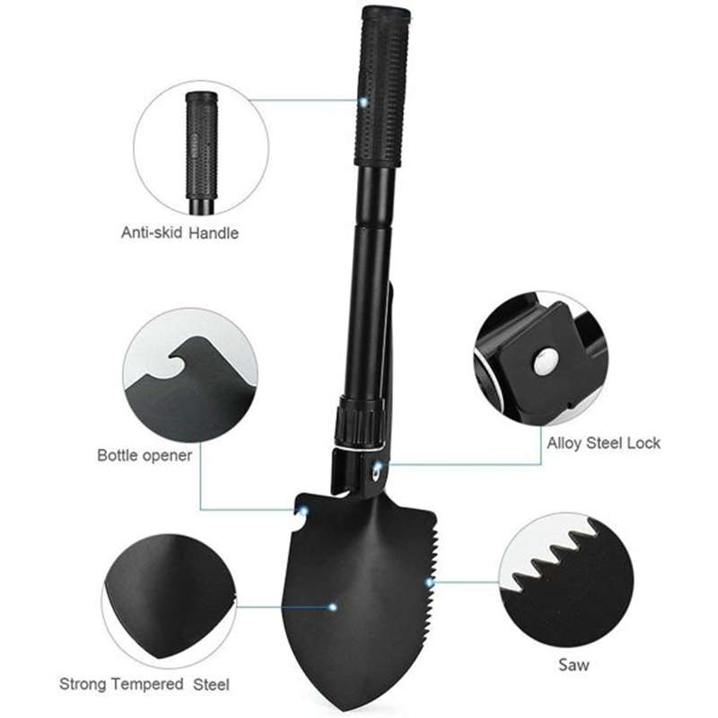 Convenient And Practical Folding Survival Shovel - a Mini Folding Shovel Tool Suitable For Car Emerg