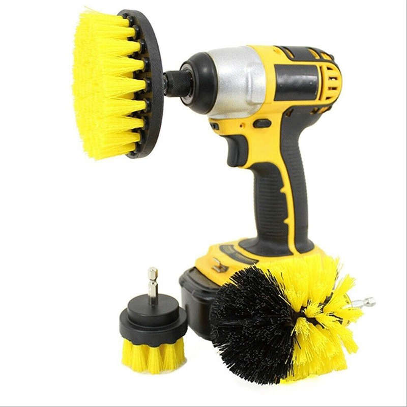 Quickly Clean Car Bathroom Wooden Doors With The Convenient Use Of The Drill Brush Attachment Kit An
