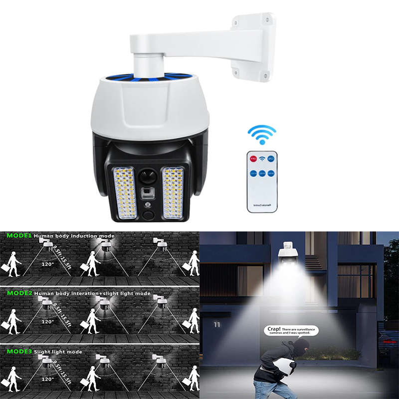 Safe And Convenient Solar Analog Surveillance Fake Security Camera With Motion Sensor