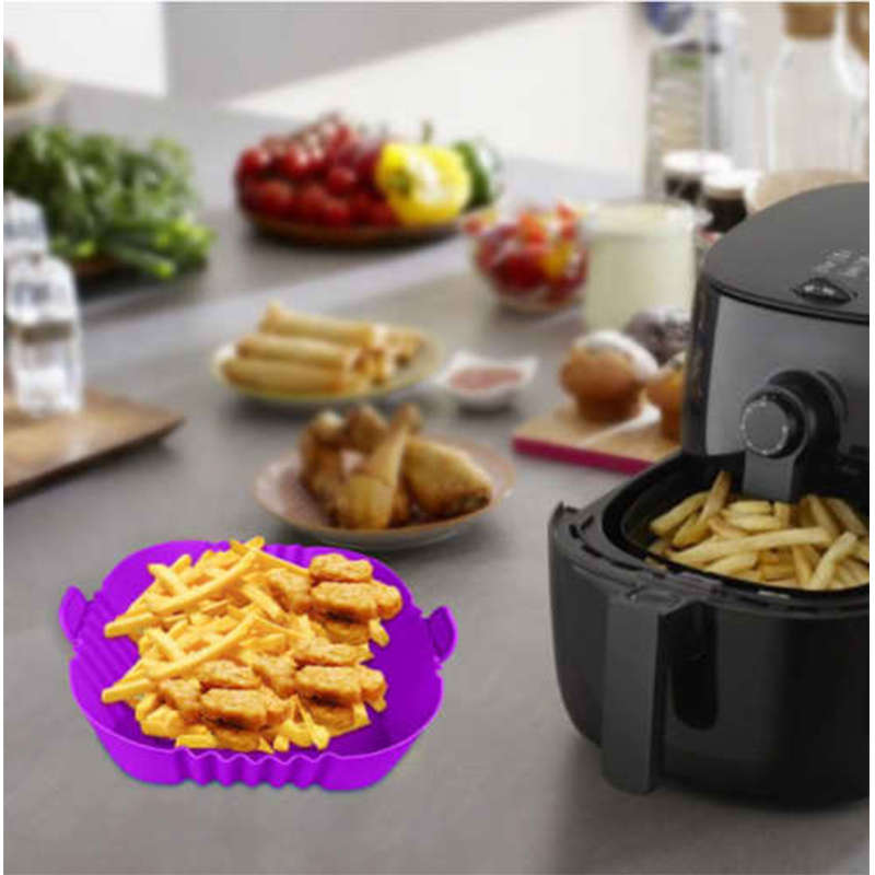 Convenient Silicone Air Fryer Mat Reusable Fryer Basket For Kitchen Oven Cookware