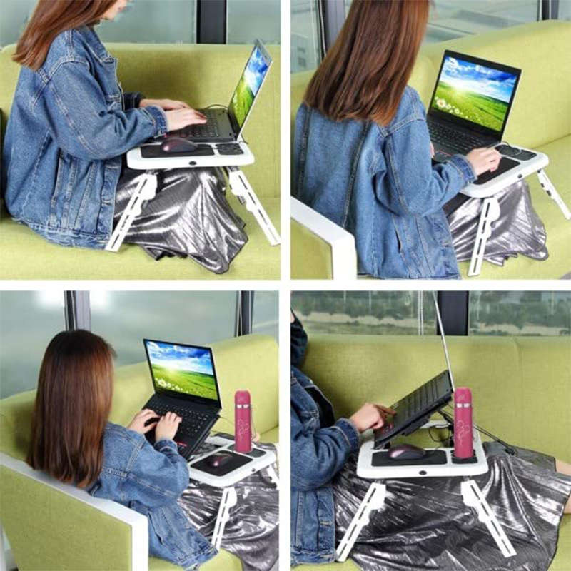 Convenient And Practical Foldable Portable Laptop Desk With 2 Usb Cooling Fans
