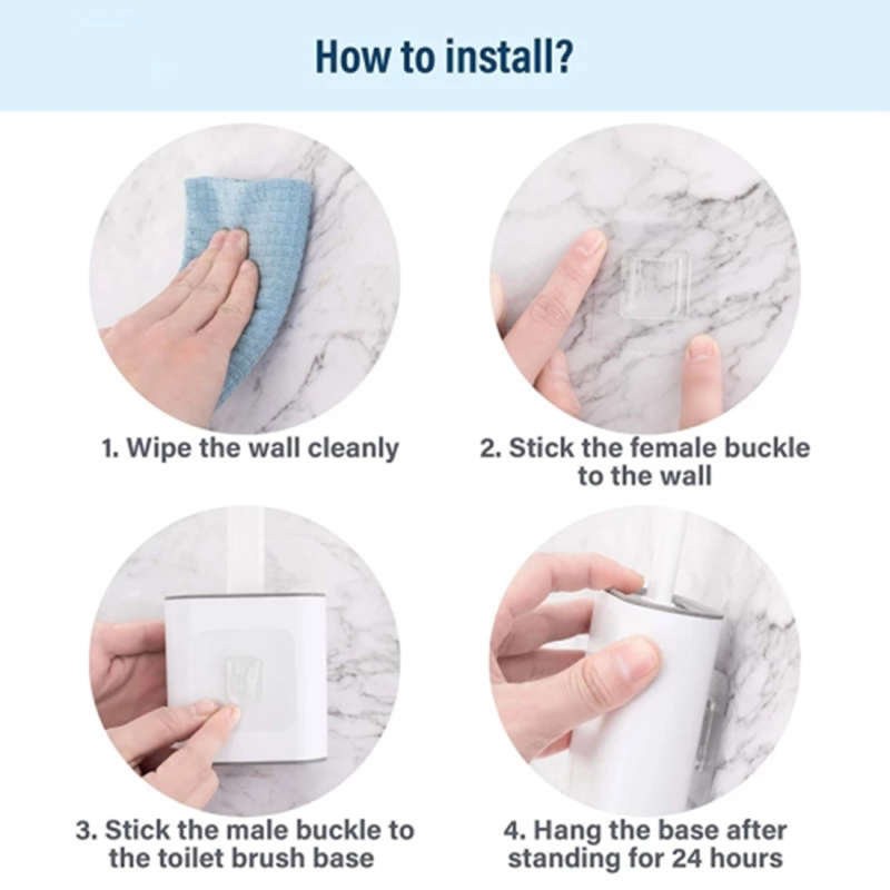 Convenient Bathroom Cleaning Soft Silicone Flat Head Wall-Mounted Quick-Drying Toilet Brush