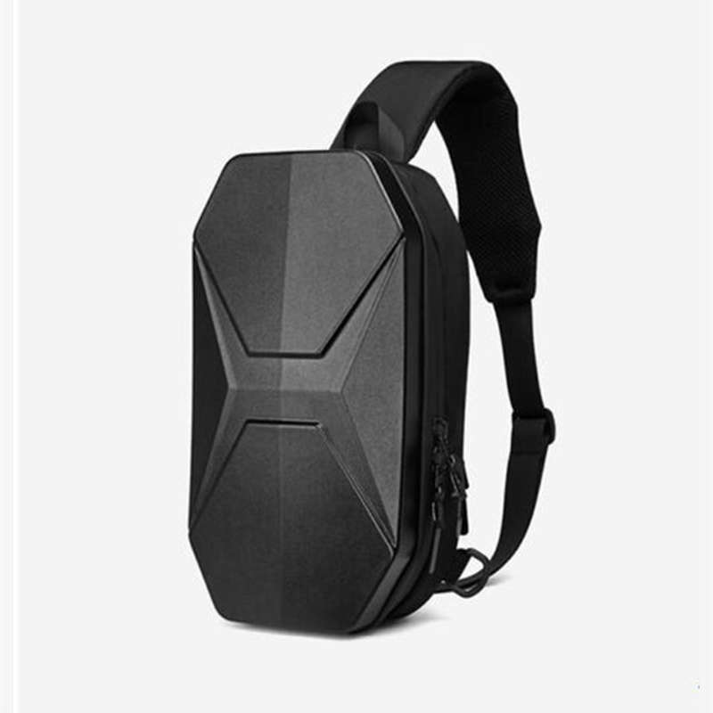 Convenient Hard Shell Chest Bag Men`s Waterproof Shoulder Bag Usb Rechargeable Men`s Fashion Crossbo