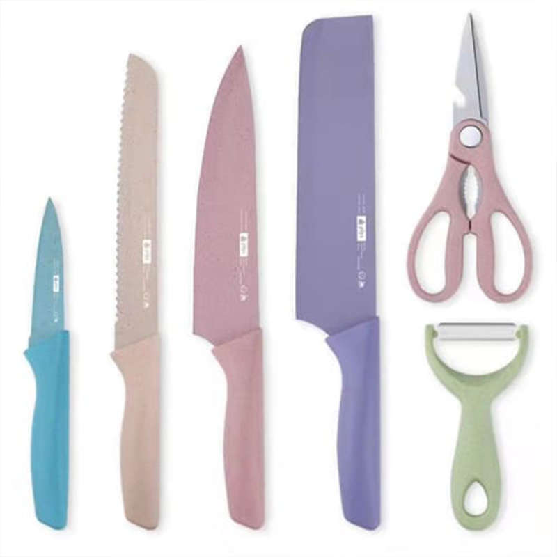 Convenient And Practical 6-Piece Corrugated Kitchen Knife Set