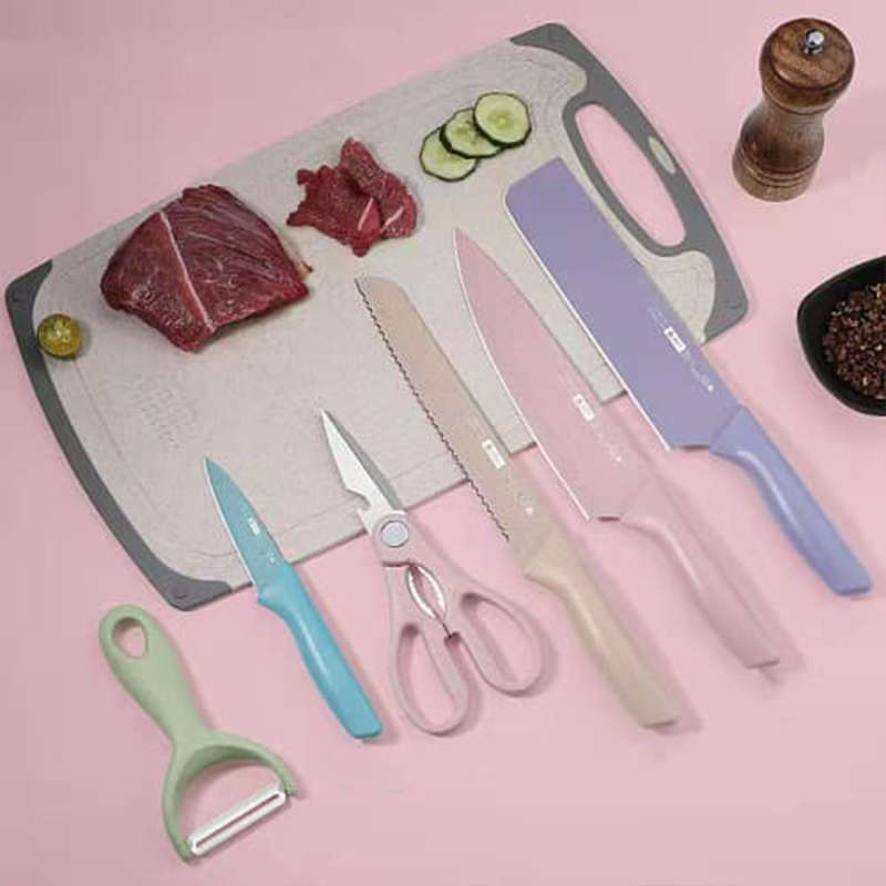 Convenient And Practical 6-Piece Corrugated Kitchen Knife Set