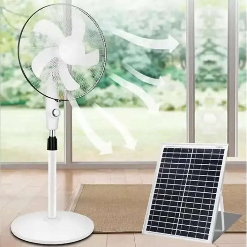 Portable Solar Panel 12W 9V 3-Speed Floor-Standing Oscillating Fan