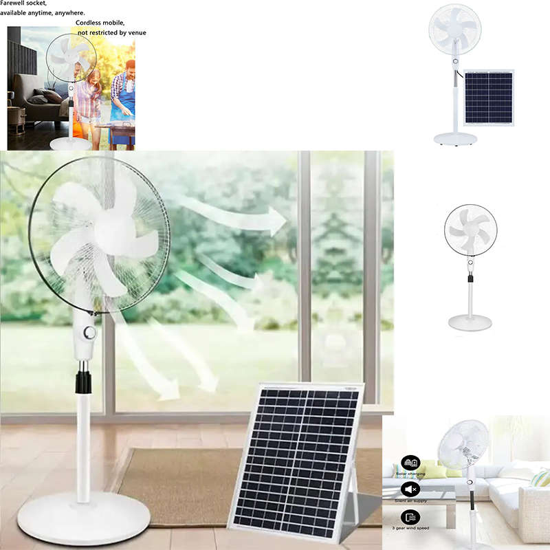 Portable Solar Panel 12W 9V 3-Speed Floor-Standing Oscillating Fan