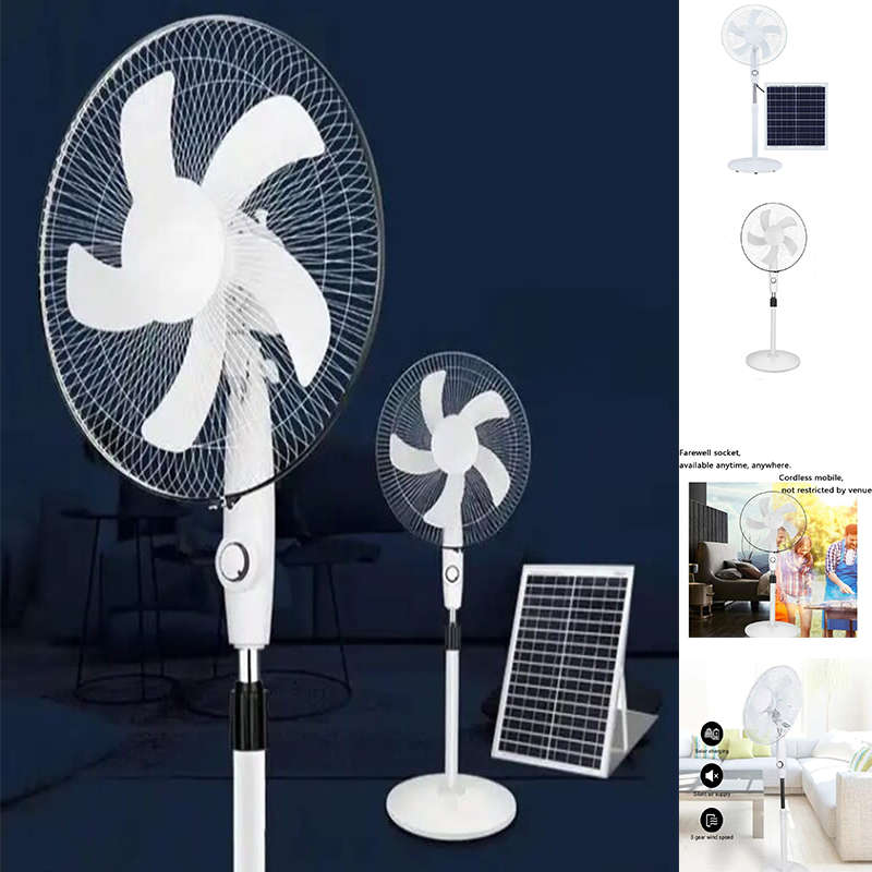 Portable Solar Panel 12W 9V 3-Speed Floor-Standing Oscillating Fan