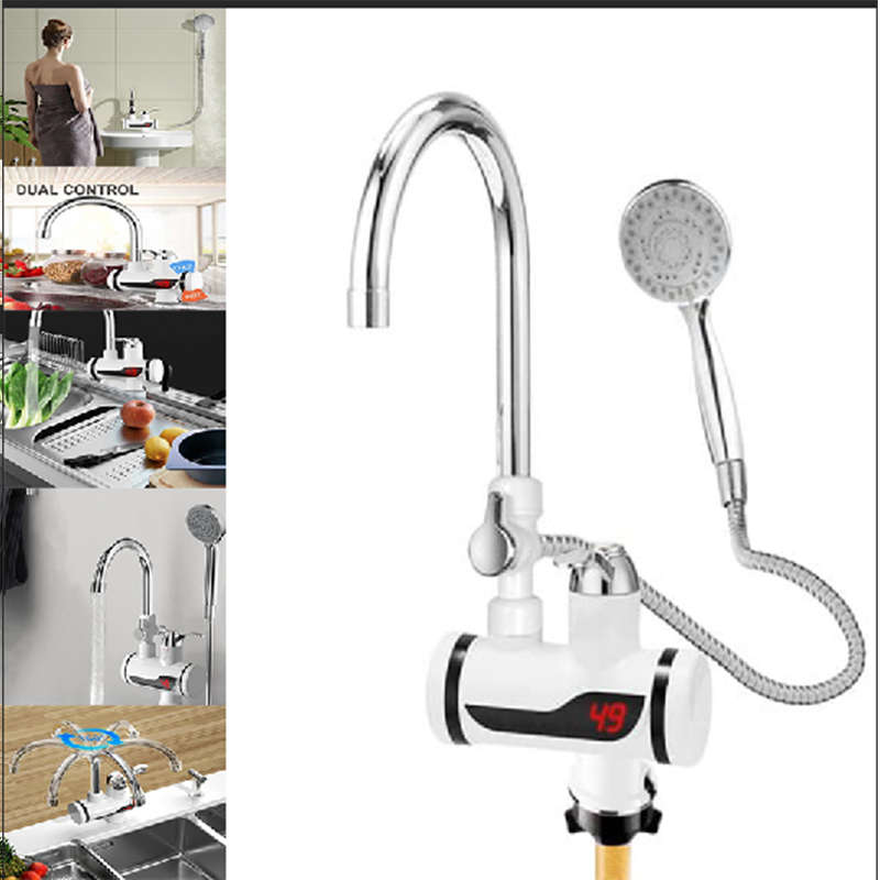 Convenient 110V Instant Electric Water Heater Kitchen Bathroom Digital Display Electric Faucet Jg-02