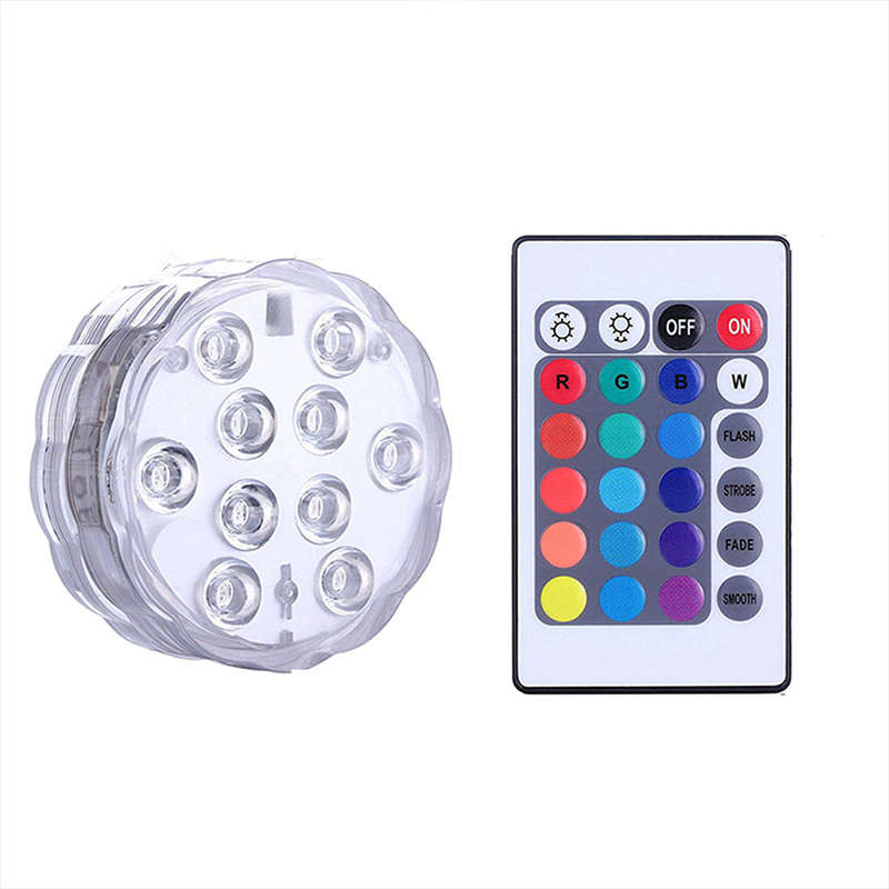 Convenient And Beautiful 10Led Rgb Submersible Waterproof Swimming Pool Wedding Party Vase Light + R