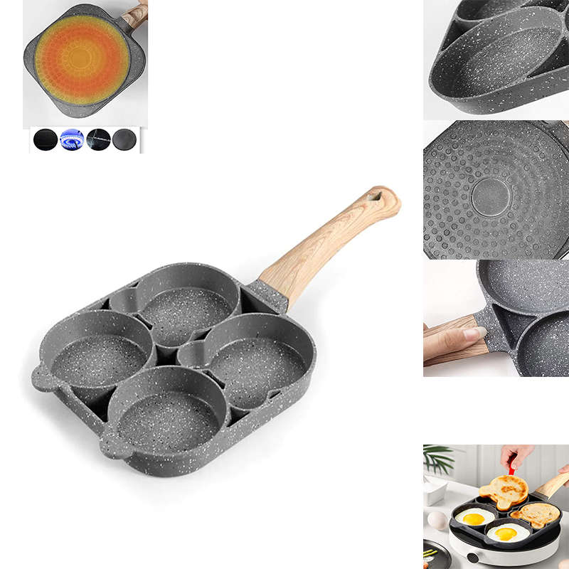 Convenient And Durable Non-Stick Four-Hole Omelette Pan, Frying Pan, Four-Hole Omelette Pan