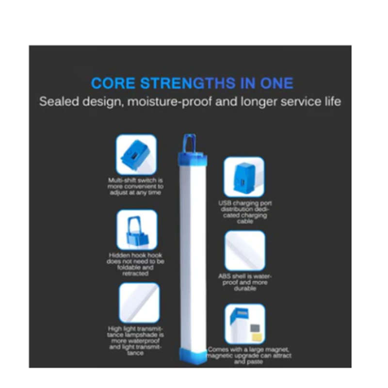 Convenient And Practical 50Cm Led Lithium Battery Light Usb Rechargeable Magnetic Portable Light