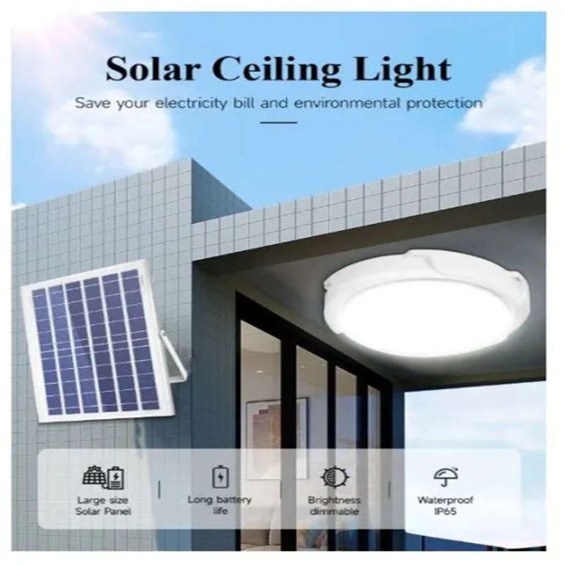 Convenient Solar Ceiling Light With Solar Panel And Remote Control 40W