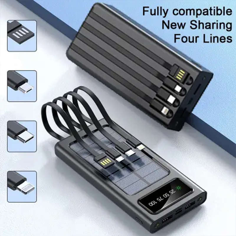 Multifunctional Solar Power Bank Portable Power External Battery Charger