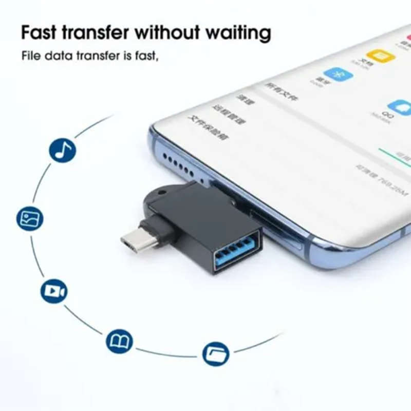 Mini Type-C And Micro Usb 2-In-1 Otg Adapter Usb Converter