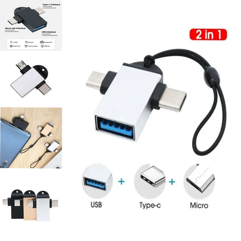 Mini Type-C And Micro Usb 2-In-1 Otg Adapter Usb Converter