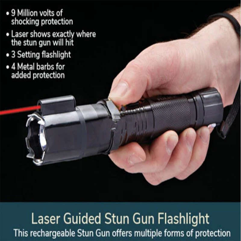 A Must-Have Three-In-One Rechargeable Laser Stun Gun Flash For The Home