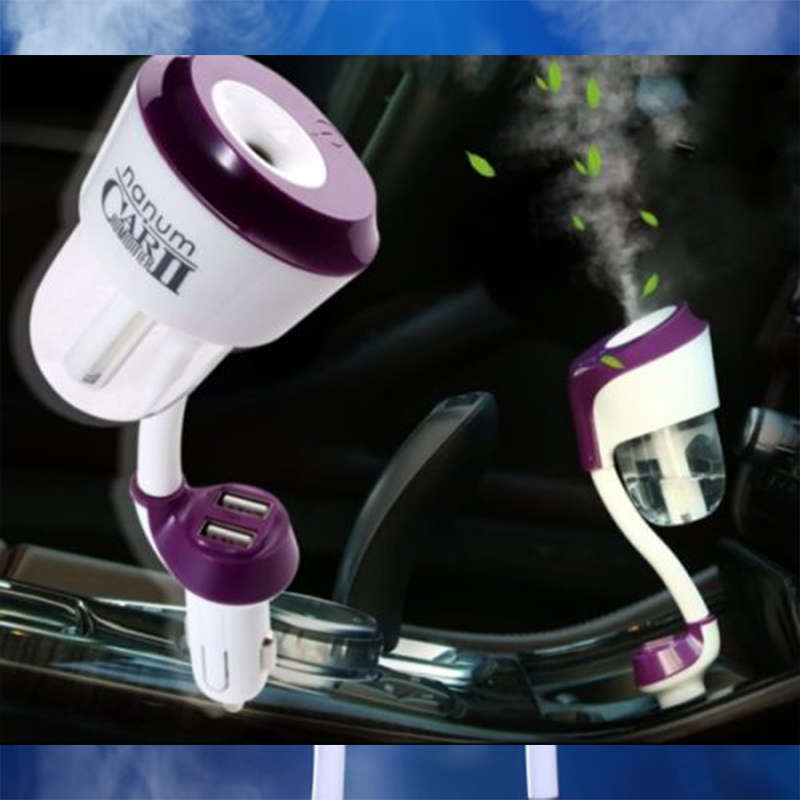 Essential Car Diffuser, Air Purifier, Silent Fog Machine, Car Humidifier, Essential Oil/Disinfectant