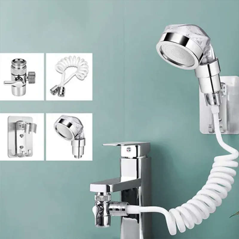 Convenient Home Shampoo Shower External Washbasin Faucet Bathroom Handheld Telescopic Shower Set Pre