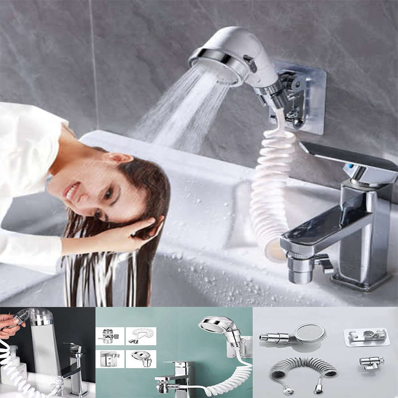 Convenient Home Shampoo Shower External Washbasin Faucet Bathroom Handheld Telescopic Shower Set Pre