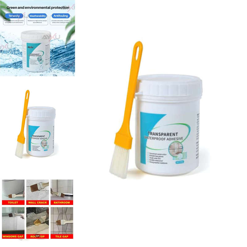 Necessary Transparent Waterproof Invisible Glue For Decoration 300g With Brush And Leak-Proof Outdoo