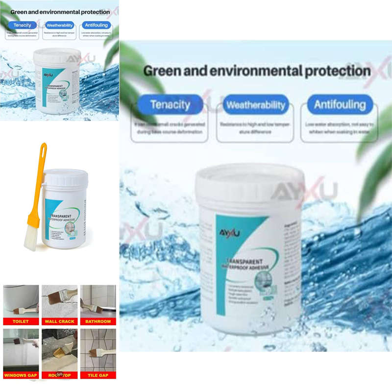 Necessary Transparent Waterproof Invisible Glue For Decoration 300g With Brush And Leak-Proof Outdoo