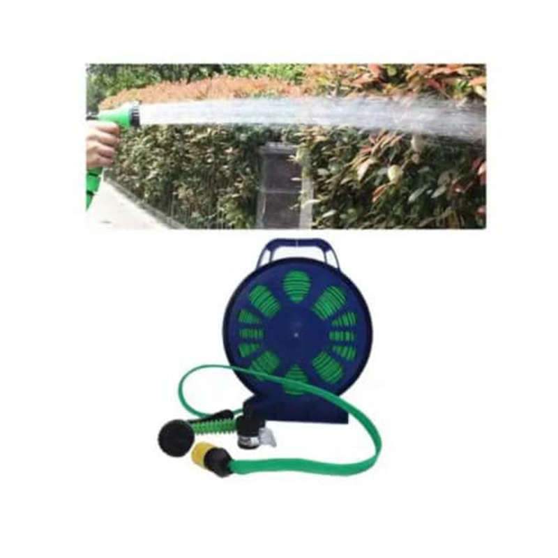 Flat garden hose with type 7 nozzle, with bracket 15MC