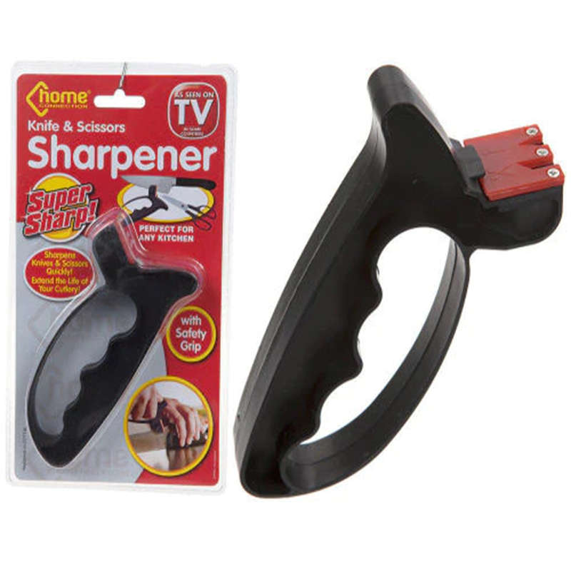 2 In 1 Super Sharp Safety Knife Scissors Sharpener Tool Blade Hand Guard