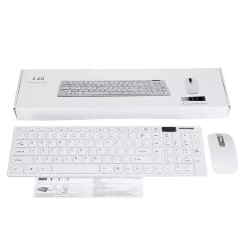 Super Nice And Ultra-Thin 2.4g Wireless Keyboard And Mouse Combo With Keyboard Membrane Black/White