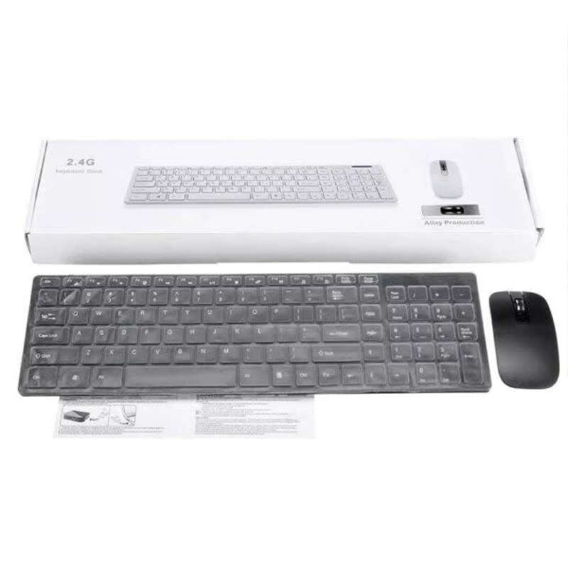 Super Nice And Ultra-Thin 2.4g Wireless Keyboard And Mouse Combo With Keyboard Membrane Black/White