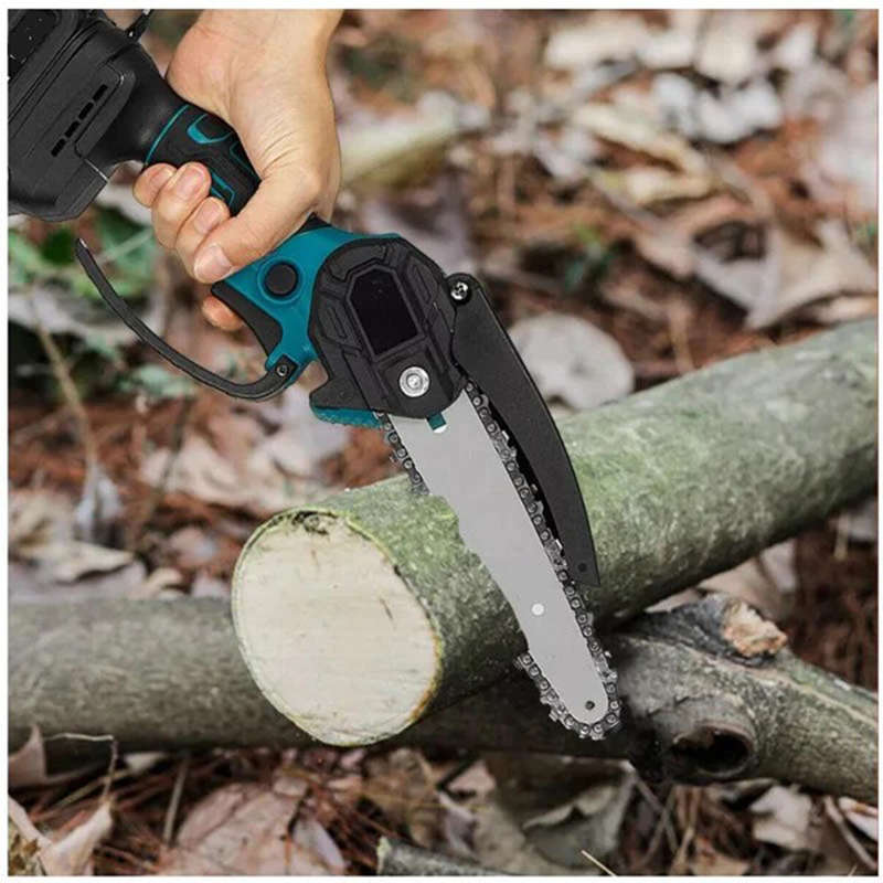 The Portable Electric Chain Saw Uses Two 25V 7500Mah Lithium Batteries And Comes With Two Batteries