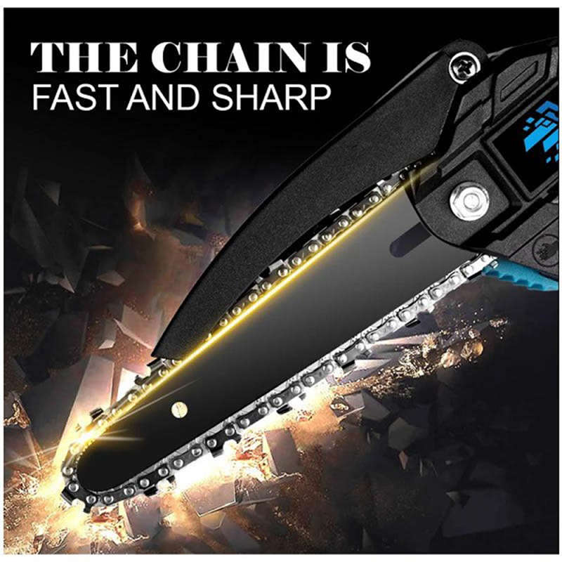The Portable Electric Chain Saw Uses Two 25V 7500Mah Lithium Batteries And Comes With Two Batteries
