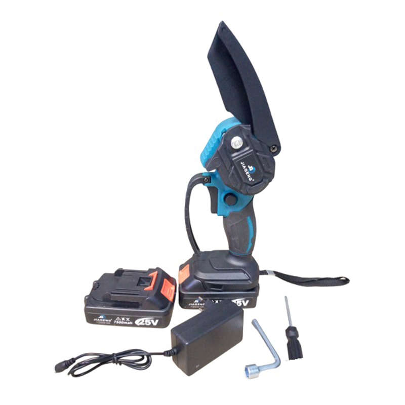 The Portable Electric Chain Saw Uses Two 25V 7500Mah Lithium Batteries And Comes With Two Batteries