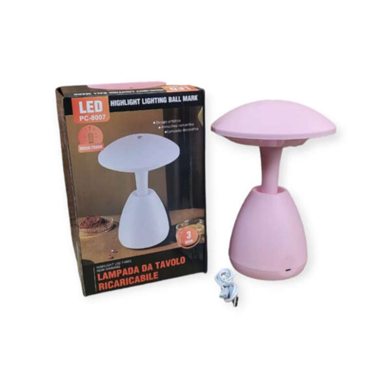 Exquisite And Convenient Rechargeable 3-Position Mushroom Table Lamp