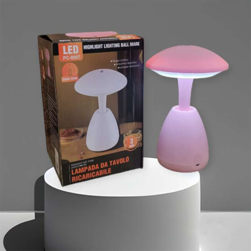 Exquisite And Convenient Rechargeable 3-Position Mushroom Table Lamp