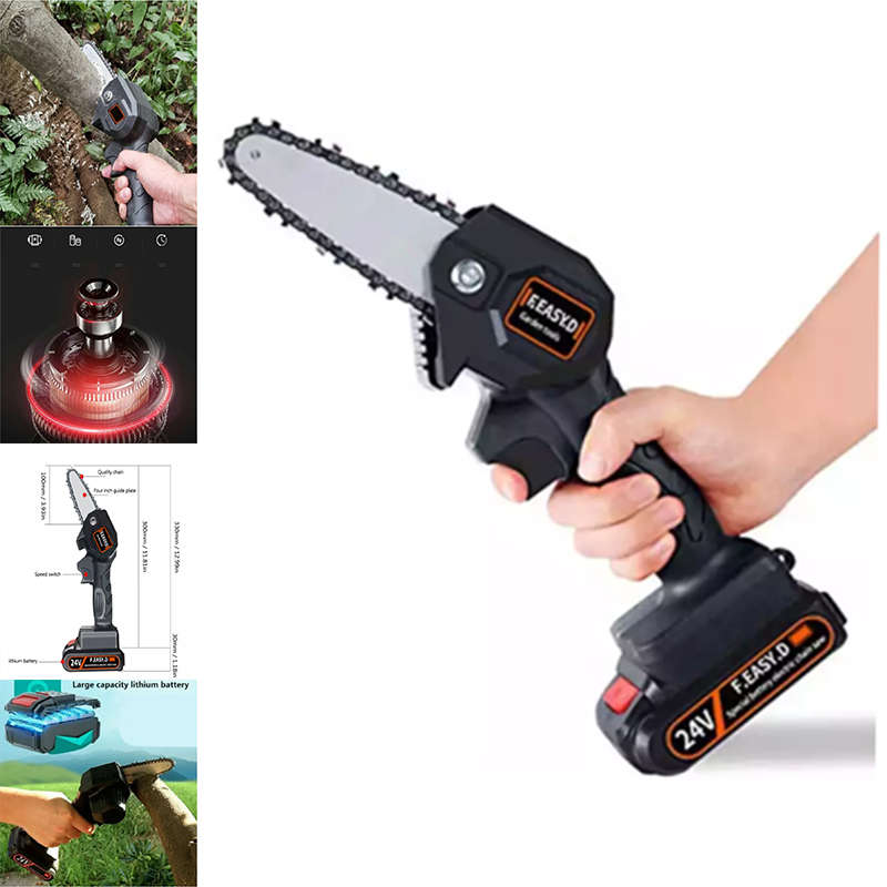 Convenient And Practical 24V Mini Electric Chain Saw Rechargeable Lithium Battery Portable Chainsaw