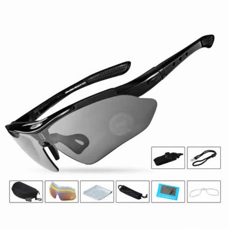 Stylish Polarized Cycling Sunglasses Goggles Sports Glasses 5 Lenses