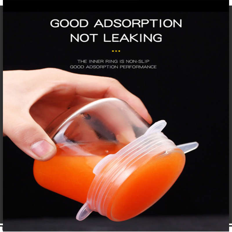 Reusable Food Preservation Silicone Stretch Lids For Home Use 6-Pack