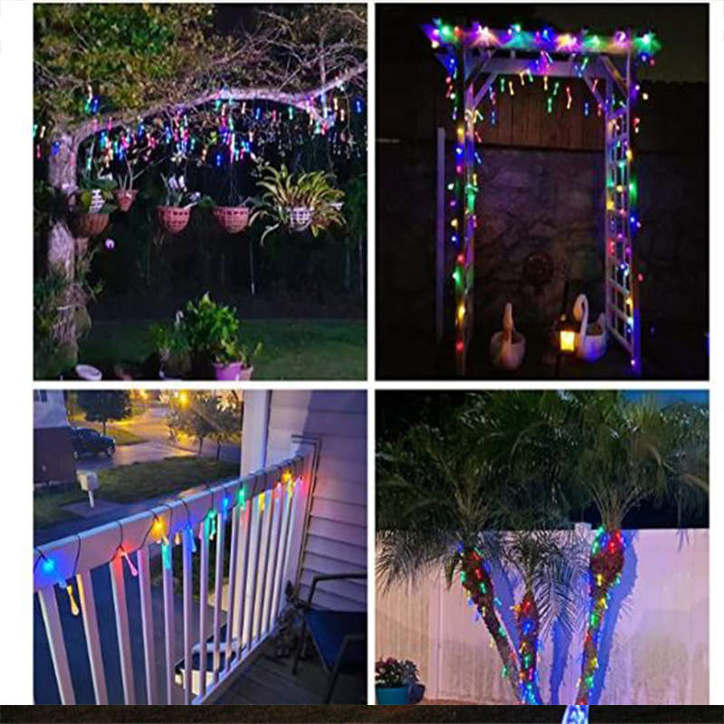 Solar Water Drop Bulb Ambience Light Fairy String Light Rgb