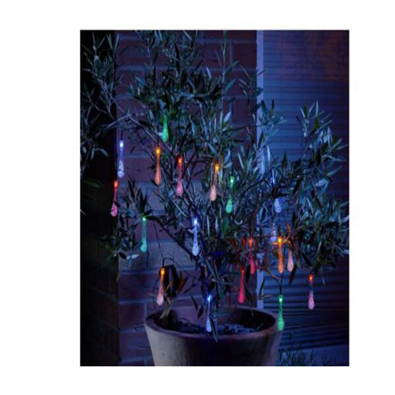 Solar Water Drop Bulb Ambience Light Fairy String Light Rgb