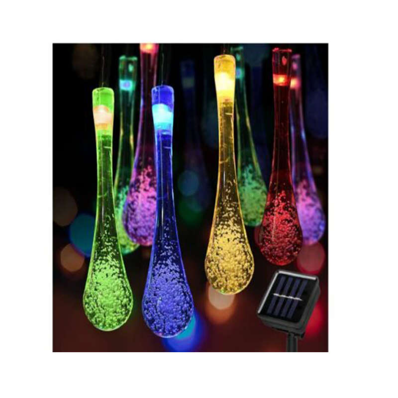 Solar Water Drop Bulb Ambience Light Fairy String Light Rgb