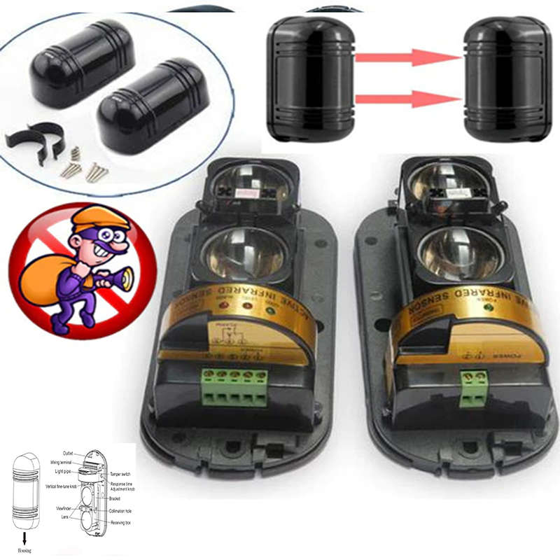 Accurate Infrared Dual Photoelectric Beam Motion Sensor Detector