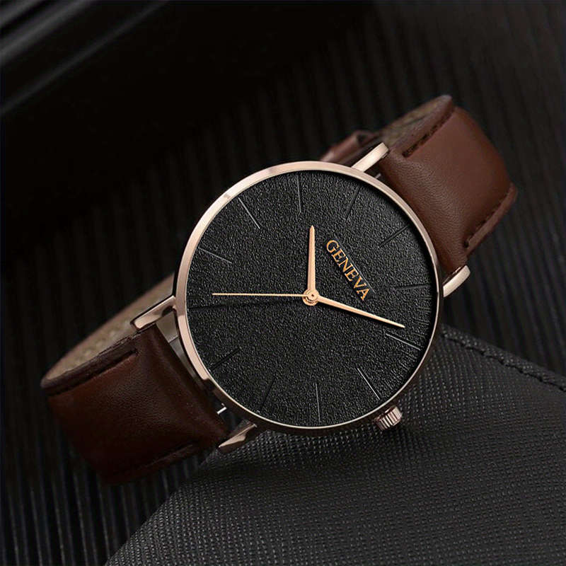1 Piece Casual Business Men`s Quartz Watch And 3 Pieces Bracelets