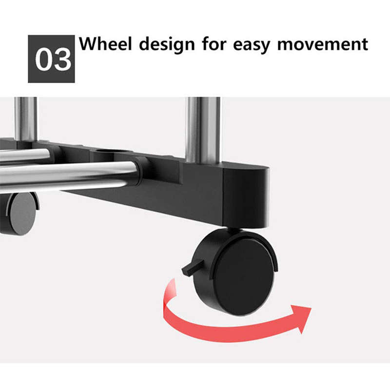 Stainless Steel Double Rod Clothes Hanger/Rack, Roller Rod Guide Rack, Adjustable High Quality Doubl