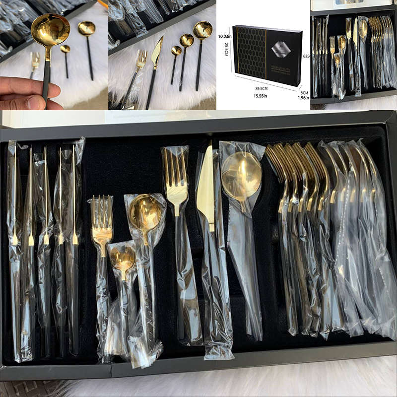 Exquisite Cutlery Set Serves 6-Pack 24-Piece Stainless Steel Cutlery Set With Steak Knife, Fork And