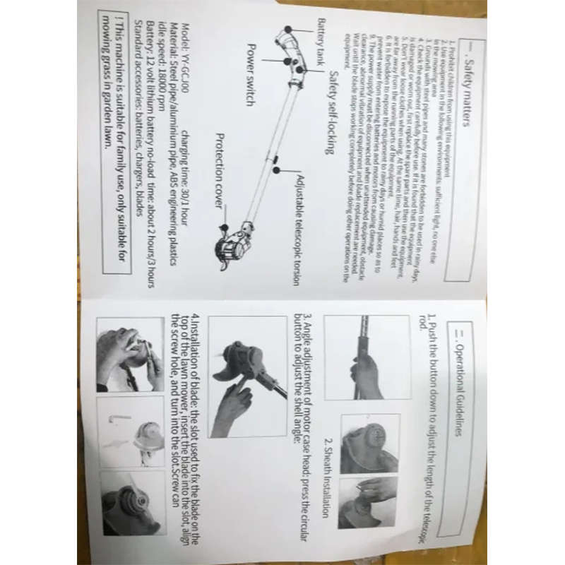 2-In-1 Height Adjustable Electric Lawn Mower Cordless Lawn Trimmer