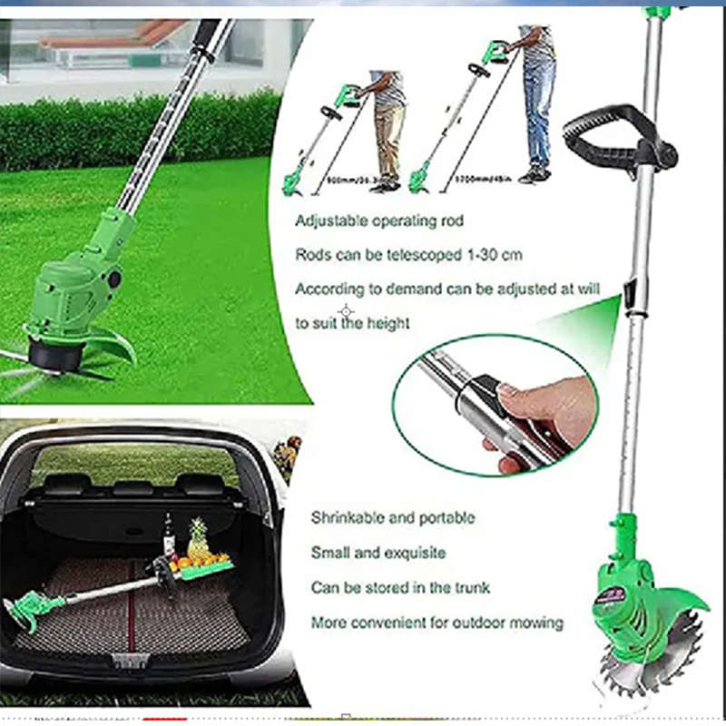 2-In-1 Height Adjustable Electric Lawn Mower Cordless Lawn Trimmer