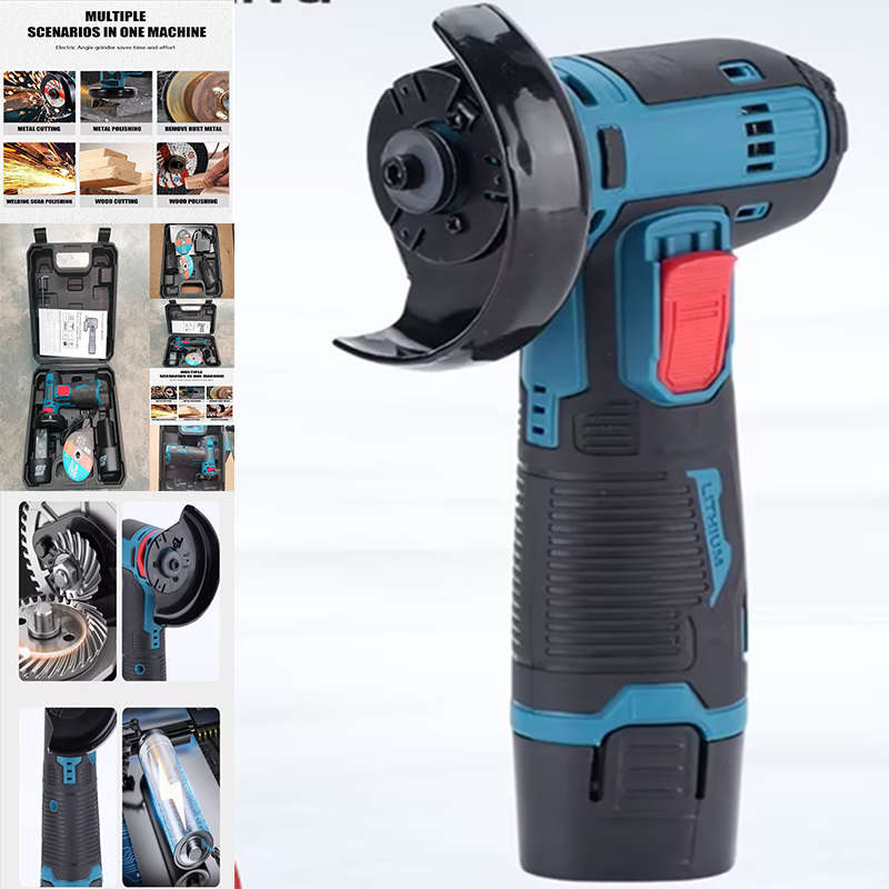 Multifunctional Portable Lithium Rechargeable Electric Angle Grinder With Two Batteries